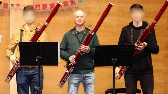 En el centro de la imagen, Rafael durante una de sus audiciones el Conservatorio de Almendralejo