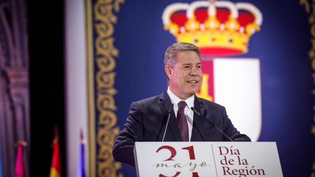 Emiliano García-Page, durante su discurso por el Día de Castilla-La Mancha celebrado en Albacete.