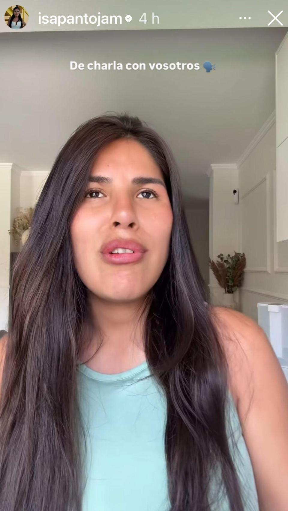 Isa Pantoja, en un video de sus redes sociales, este domingo 1 de junio.