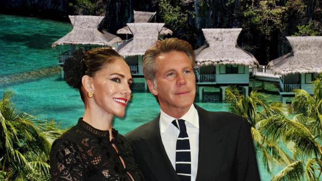 Adriana Abascal y Manuel Filiberto de Saboya junto al un hotel de Filipinas, en un montaje de JALEOS.