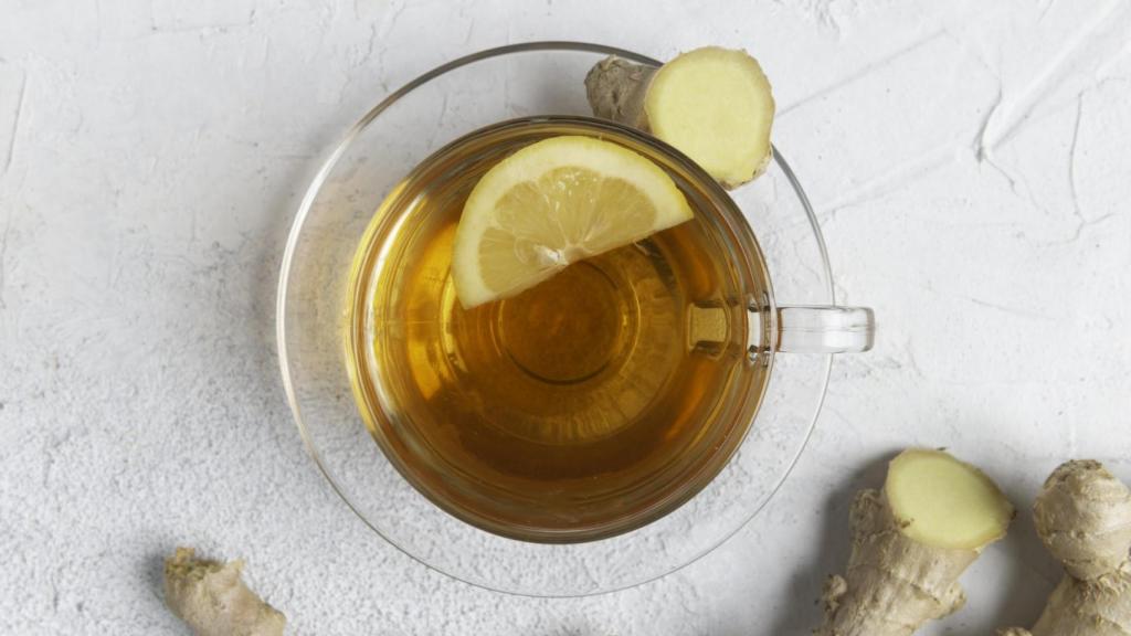 Infusión de limón y jengibre.