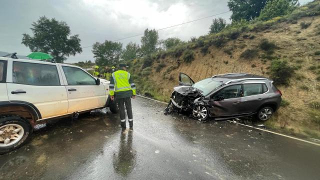 Imagen del siniestro ocurrido en la carretera HU-V-3003