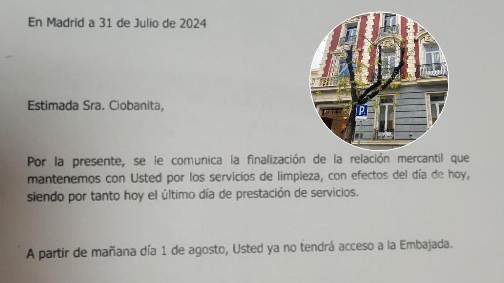 Carmiña, la limpiadora que le gana 40.000 € en un juicio a la Embajada de Argentina tras su despido:  Me sentí humillada 