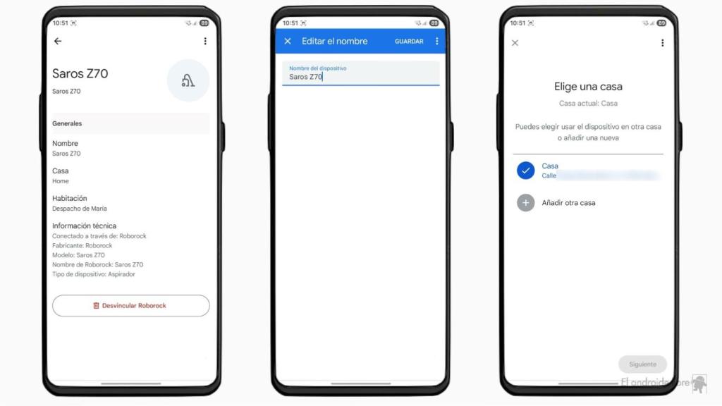 Editing name and location of a house and a device