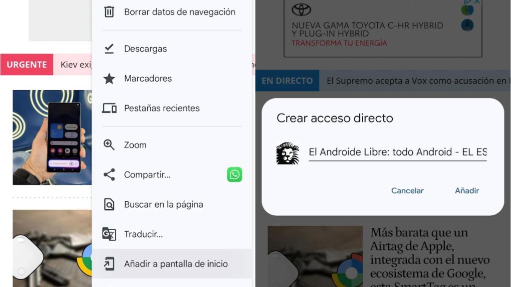 Direct access in Chrome
