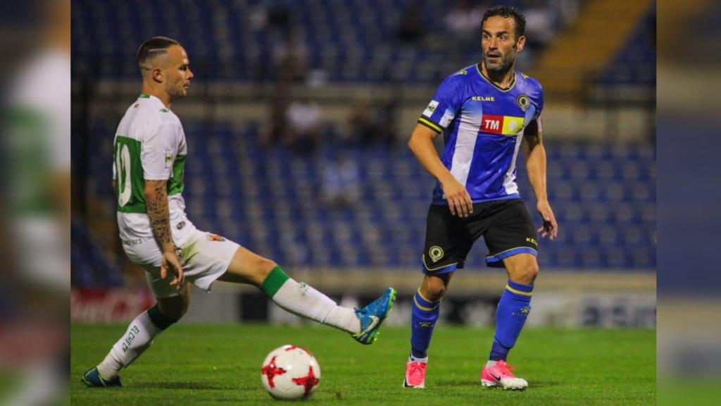 Paco Peña en el último partido del Hércules ante el Elche en Copa.