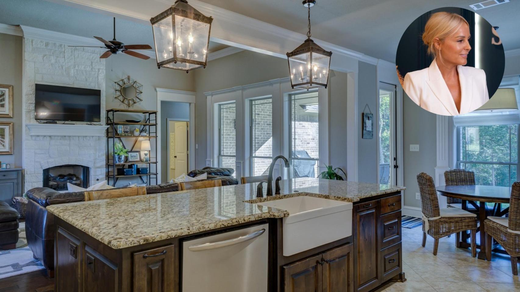 Sonia Campuzano en un montaje con una vivienda de lujo.