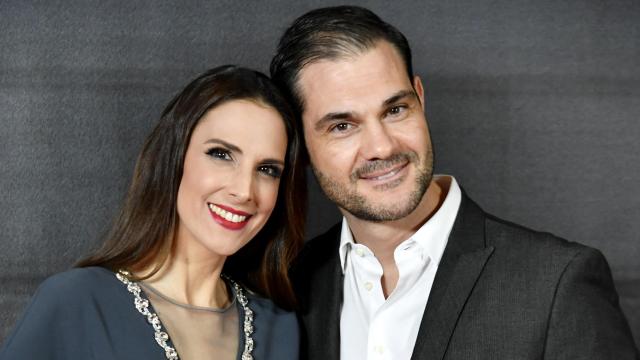 Juan Pablo Lauro junto a su expareja Nuria Fergó en un evento público en Madrid, en Almería, en 2023.