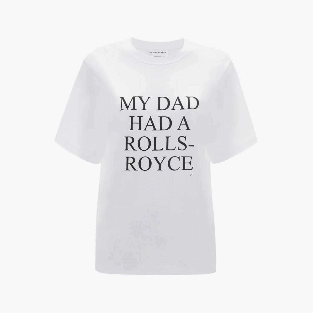 Detalle de la camiseta comercializada por Victoria Beckham.