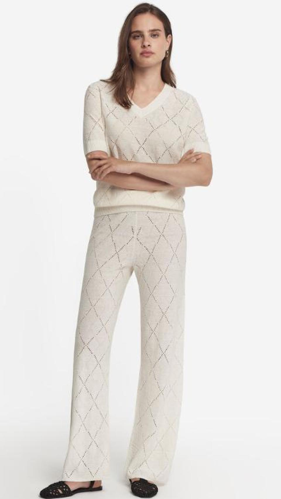 Pantalones y camiseta t en tejido de punto de algodón Falconeri.