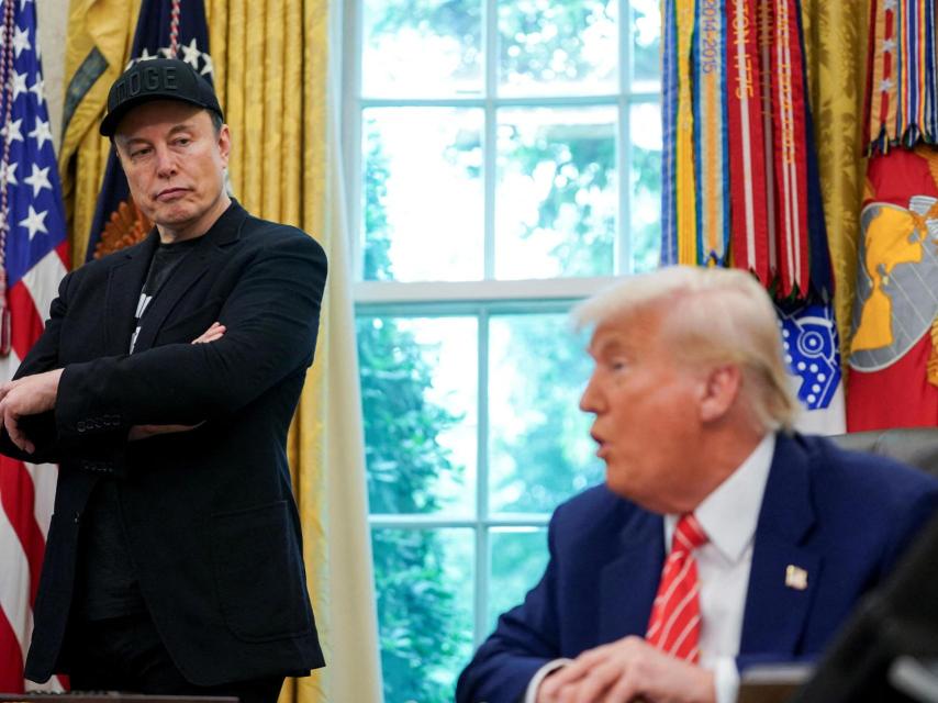 Elon Musk y Donald Trump en la rueda de prensa de despedida tras la salida del empresario de la Casa Blanca el pasado viernes.