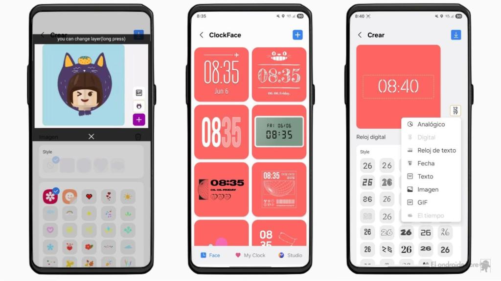 Interfaz de Samsung ClockFace