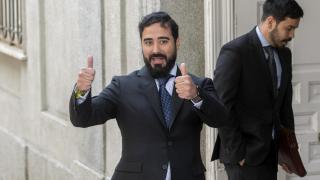 El eurodiputado y líder de Se Acabó La Fiesta (SALF), Luis 'Alvise' Pérez, a su llegada al Tribunal Supremo este viernes.
