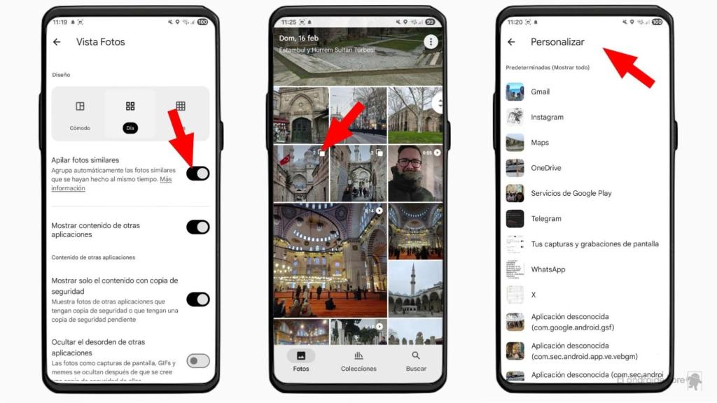 Apilando imágenes en Google Fotos