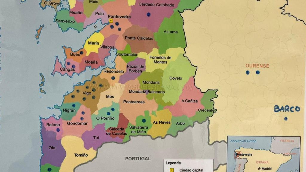 Mapa de las donantes en función de su disposición geográfica