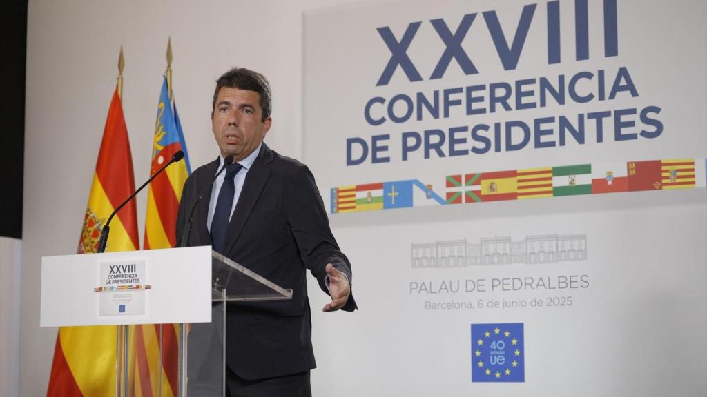 El president de la Generalitat Valenciana, Carlos Mazón durante su comparecencia. Kike Rincón / Europa Press