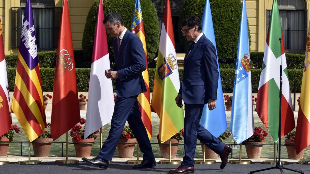 Pedro Sánchez y Salvador Illa, durante la última Conferencia de Presidentes.