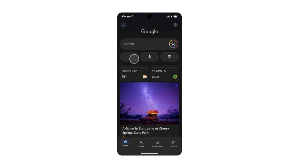 App de Google para smartphones con el nuevo modo Search Live