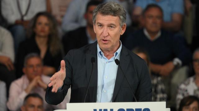 El lider del PP, Alberto Núñez Feijóo, este sábado durante un acto celebrado en Santander.