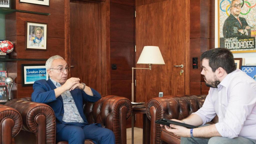 Alejandro Blanco, presidente del COE, durante la entrevista con EL ESPAÑOL
