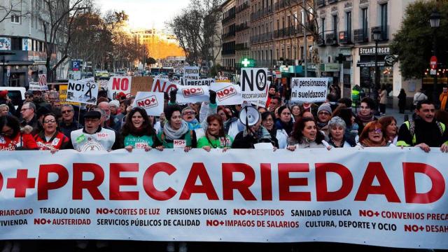 Manifestación en contra de la precariedad laboral. Foto: RTVE