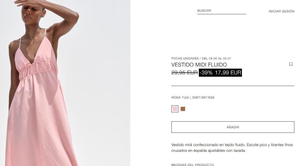 Vestido midi fluido. Ref. 3067/367/626