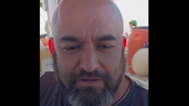 Sergio Toribio, el español a bordo del barco interceptado por Israel, en el mensaje que ha difundido en redes.