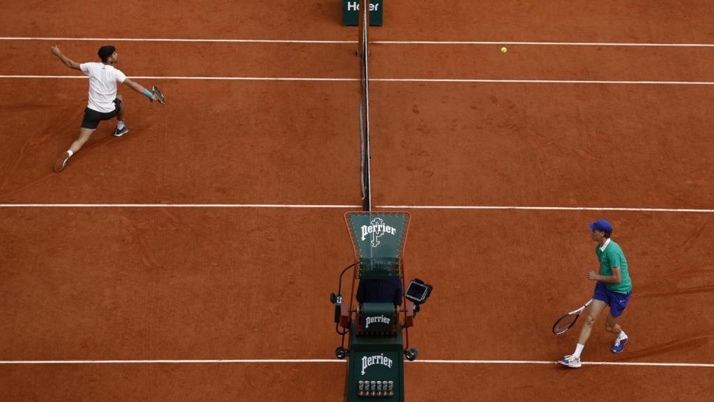 Carlos Alcaraz, durante la final de Roland Garros contra Sinner