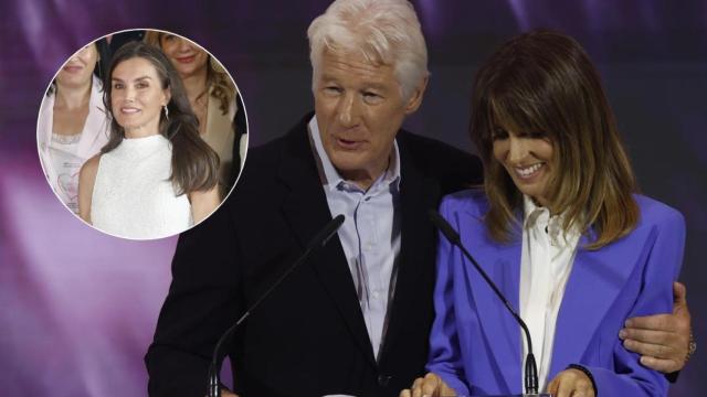Richard Gere y Alejandra Silva junto a la reina Letizia en un fotomontaje de EL ESPAÑOL.