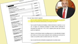 Lucio Cucalón, con el informe del interventor.