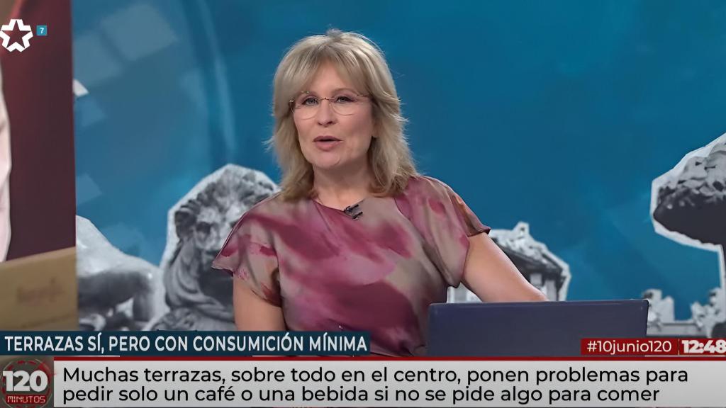 María Rey durante el programa de '120 minutos' de este martes.