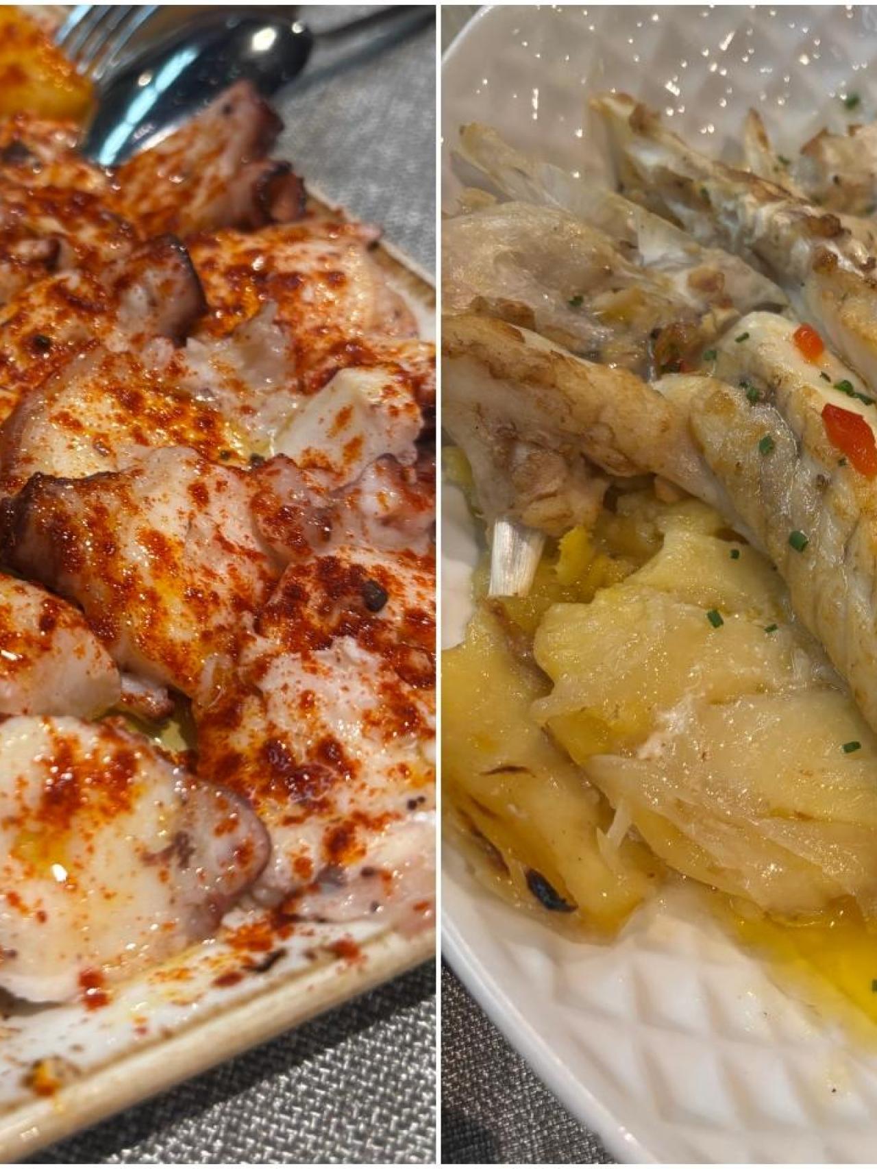 Varios platos de Montes de Galicia y el chef Daniel Espasandín.