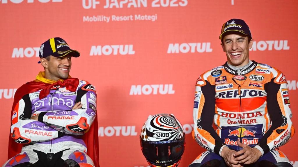 Jorge Martín y Marc Márquez en una rueda de prensa.