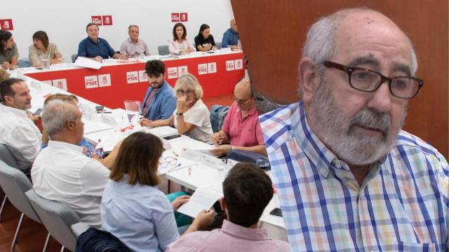 Lucio Cucalón y la Ejecutiva del PSOE-Zaragoza.
