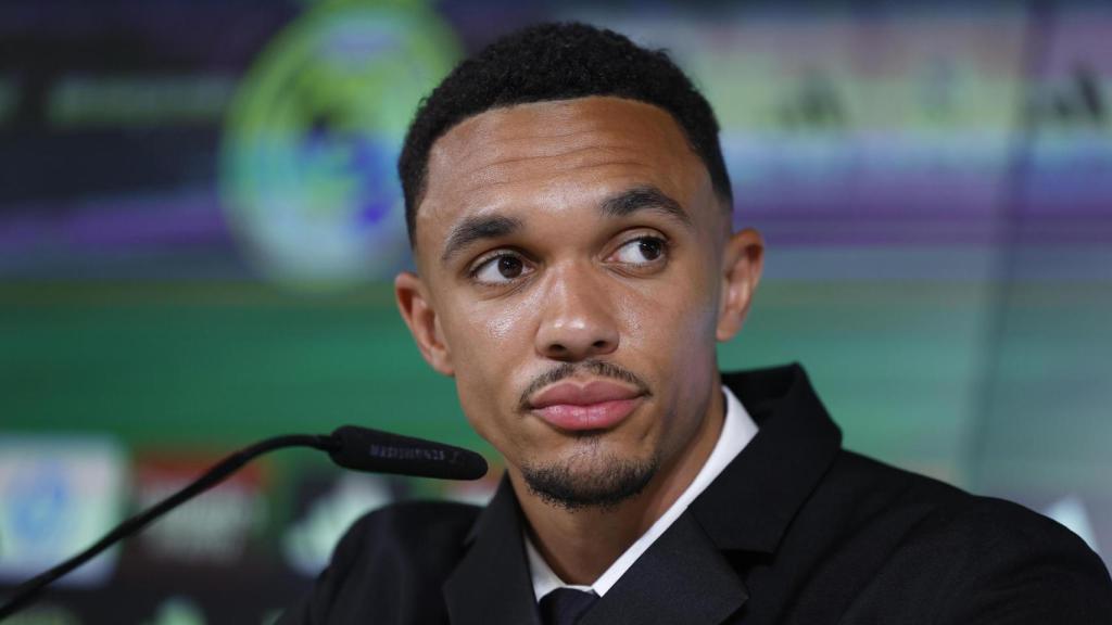 Trent Alexander-Arnold, at the press conference of his presentation with Real Madrid
