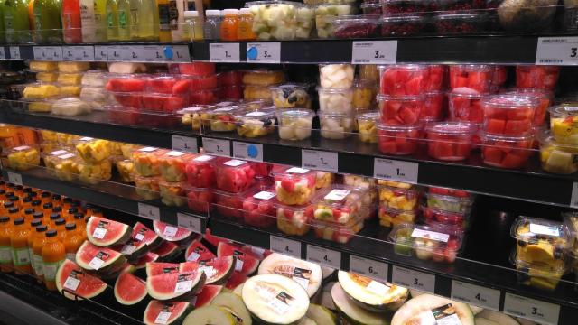 Frutas envasadas.