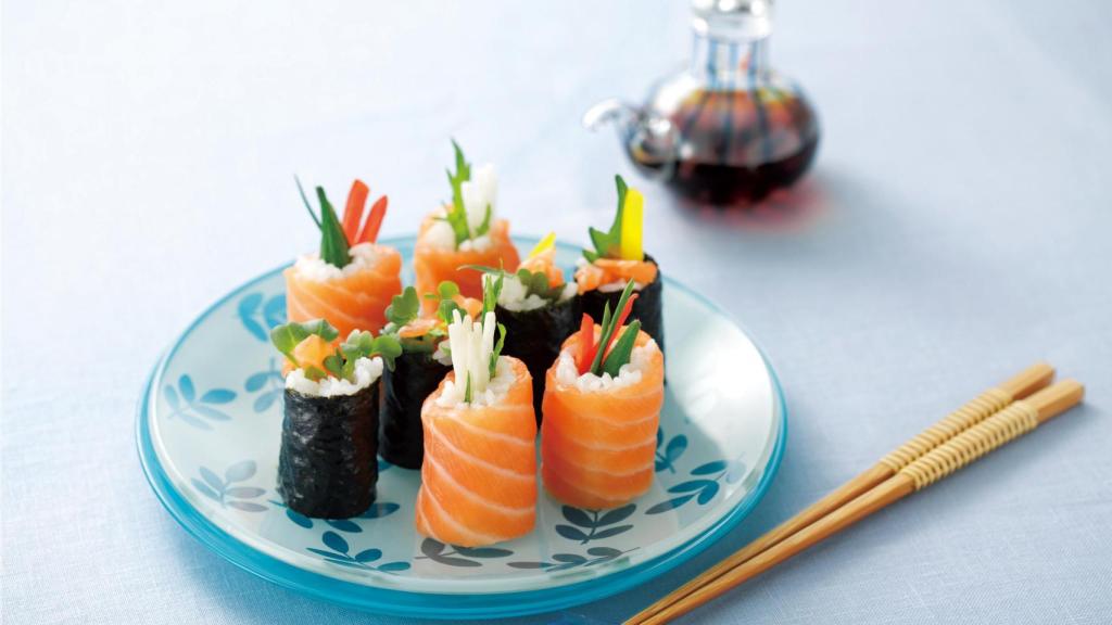 Salmón y arroz, matrimonio perfecto.