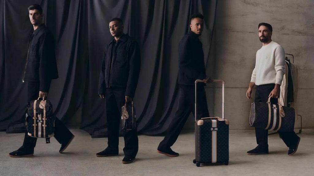 Courtois, Mbappé, Militao y Carvajal vestidos de Louis Vuitton.
