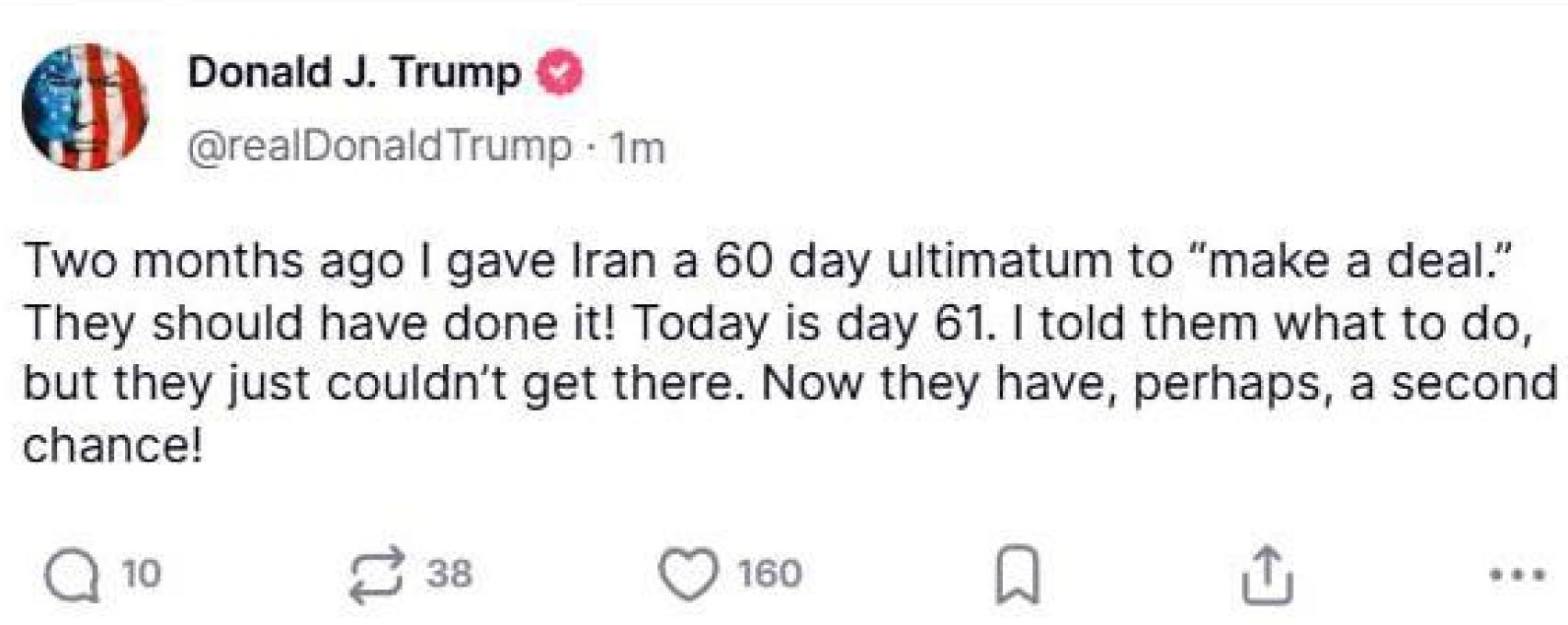 Nuevo tuit de Donald Trump