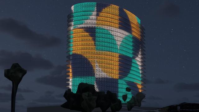 Render de la nueva iluminación de la Torre del Agua.