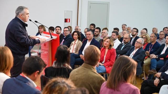 Santos Cerdán, en su último gran acto en Aragón.