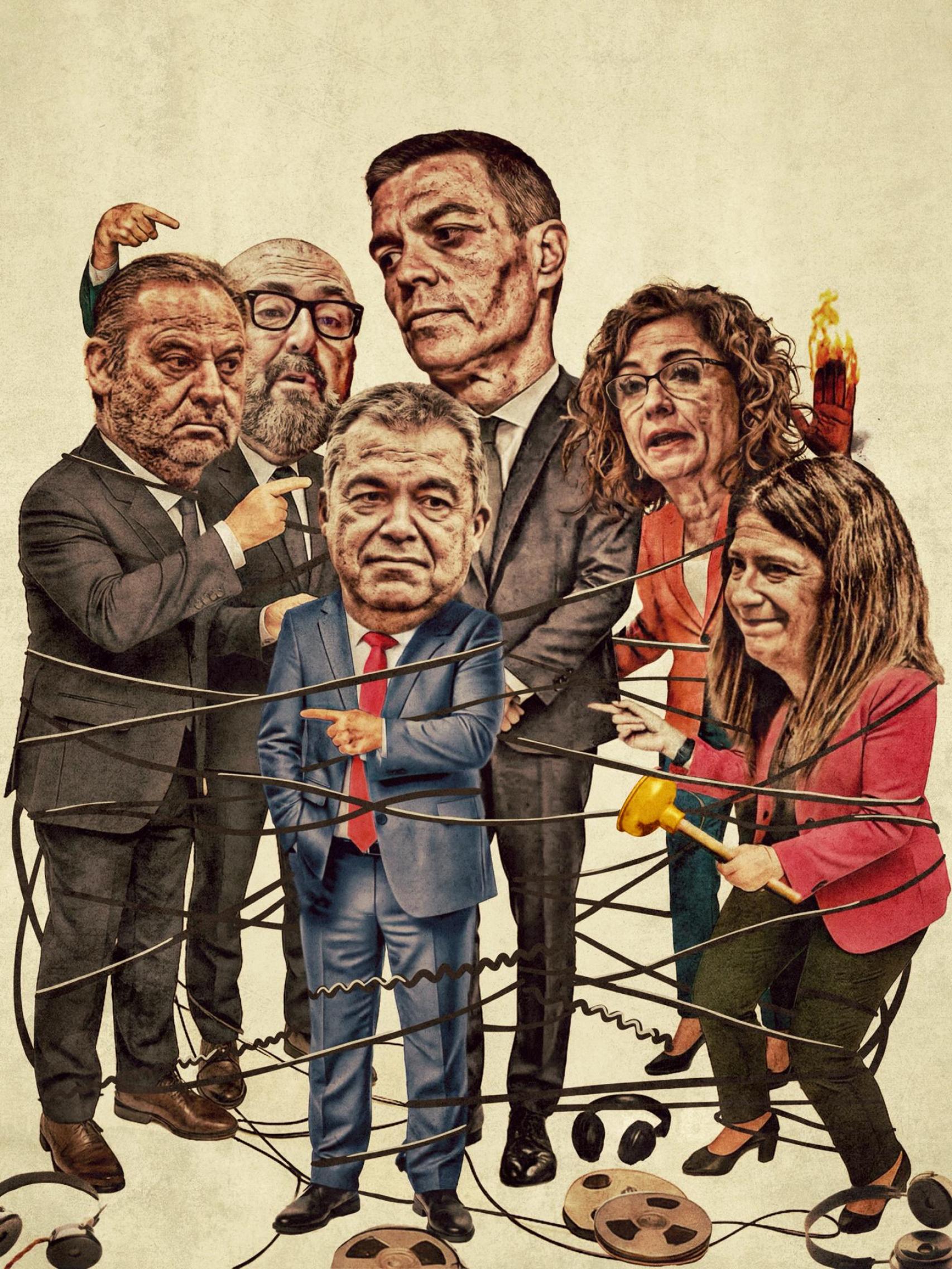 Pedro Sánchez atado a los casos de corrupción que rodean a su entorno.