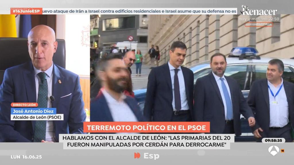 El alcalde de León, José Antonio Diez, durante su entrevista en 'Espejo público'