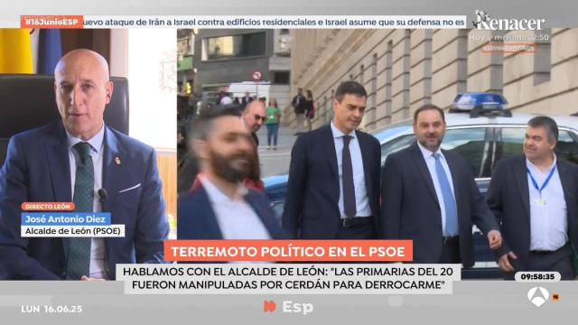 El alcalde de León, José Antonio Diez, durante su entrevista en 'Espejo público'