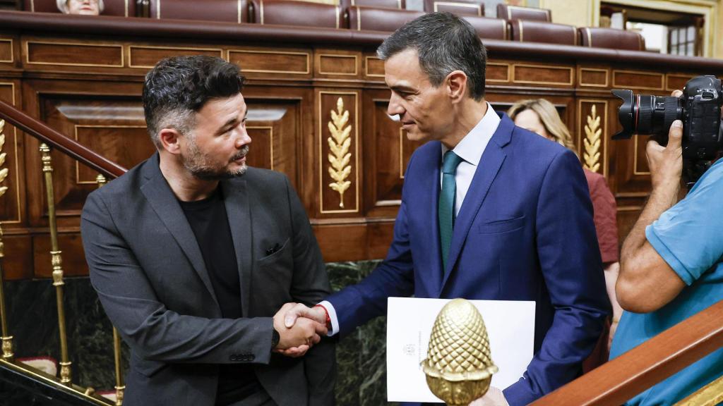 Rufián y Sánchez este miércoles en el Congreso.