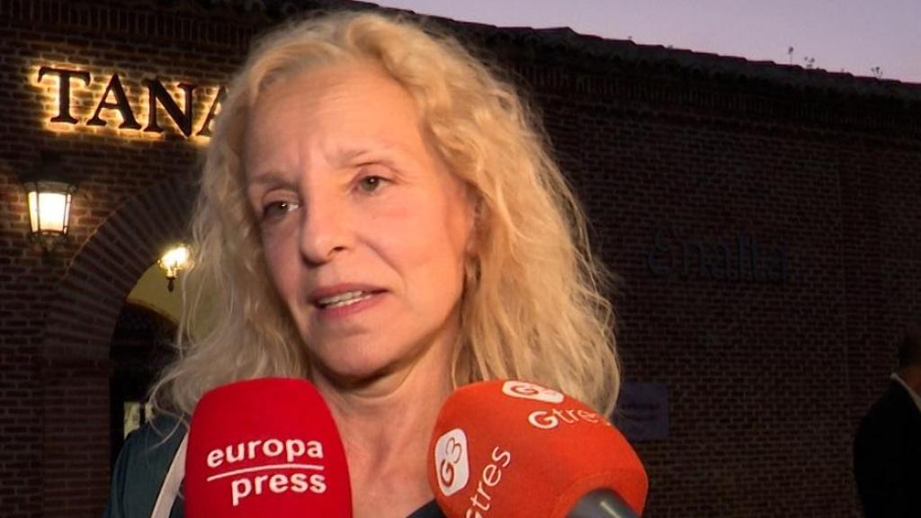 Flavia Zarzo, atendiendo a la prensa, este último martes, día 17, en Madrid.