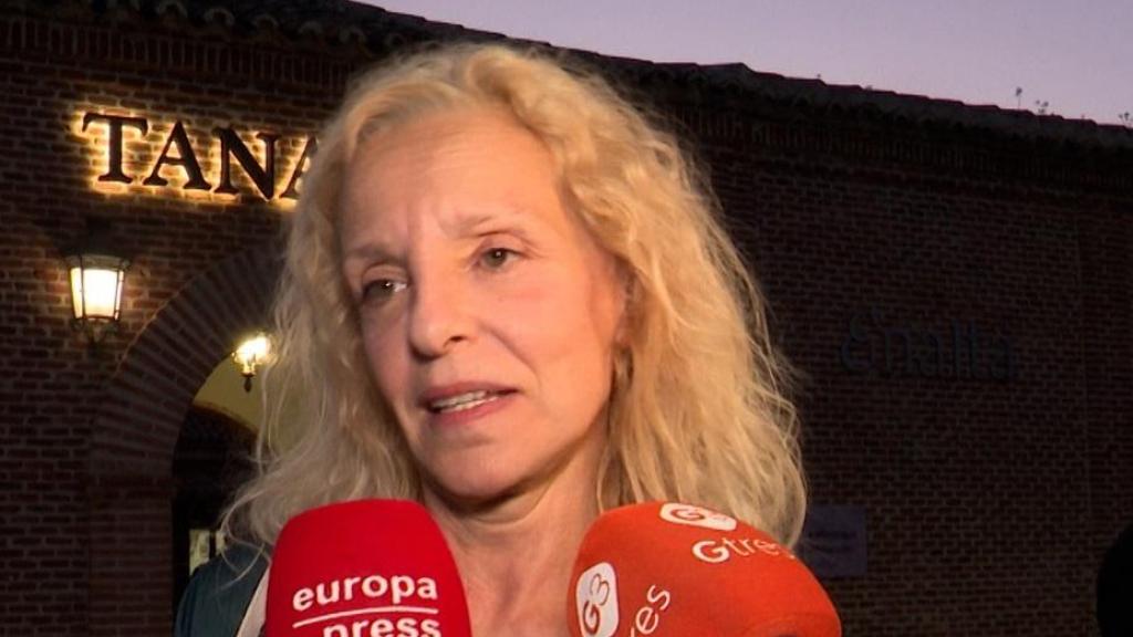 Flavia Zarzo, atendiendo a la prensa, este último martes, día 17, en Madrid.