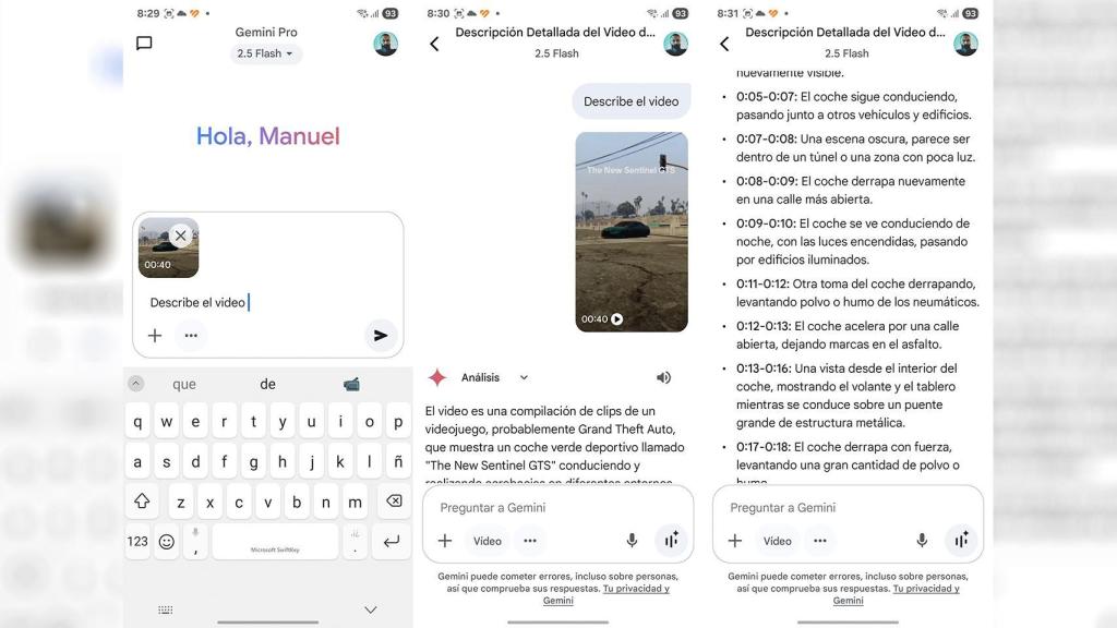 Gemini analizando un vídeo en segundos con una descripción muy detallada