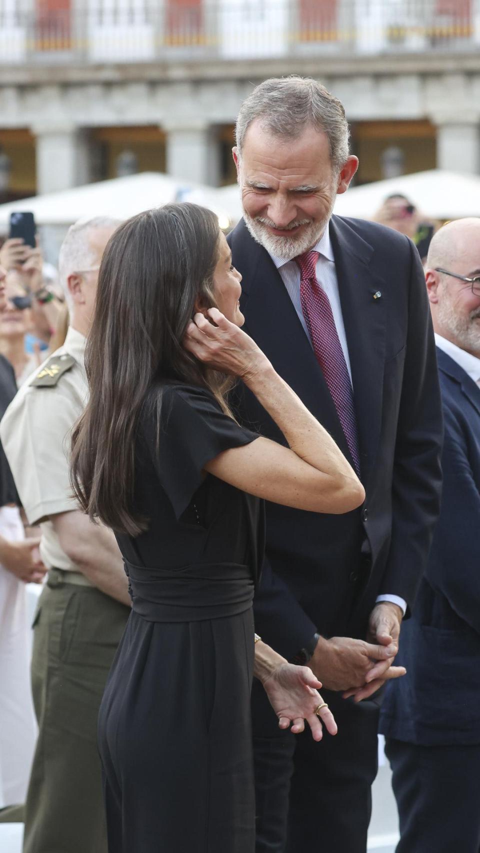Los Reyes, durante su visita sorpresa al alcalde de Plaza en Madrid.