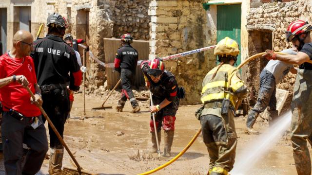 Limpieza de los estragos de las tormentas en Aragón